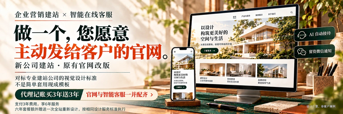 代理记账买3年送3年,官网与智能客服一并配齐;支付3年费用,享6年服务。六年套餐额外赠送一次全站重新设计,按相同设计服务标准执行。